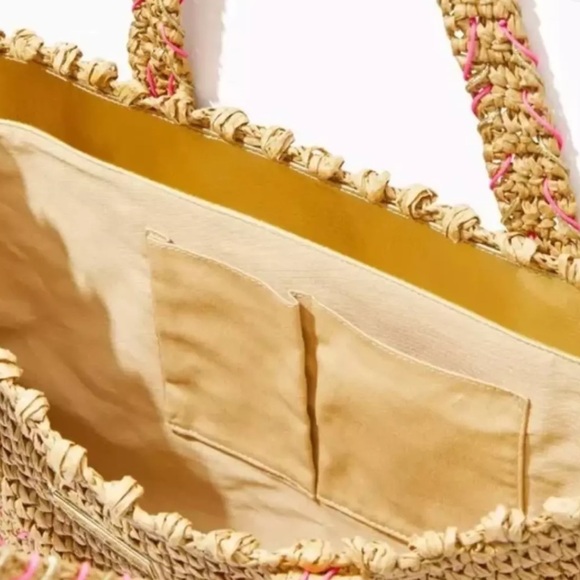 Lilly Pulitzer Beach Tote Bag Nosara Straw - Picture 2 of 8